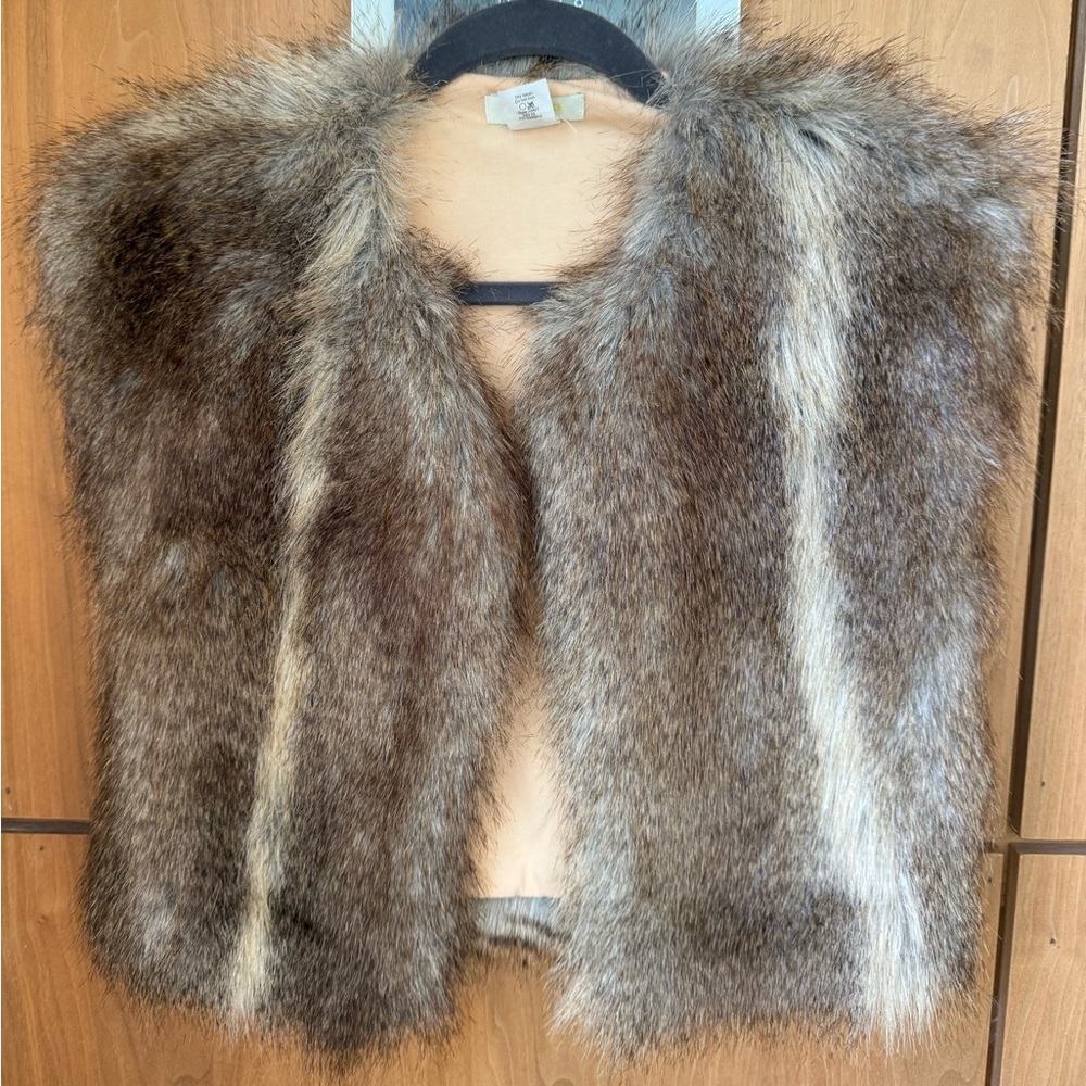 NWOT J Crew Crewcuts Faux Fur Kids Vest in XXL